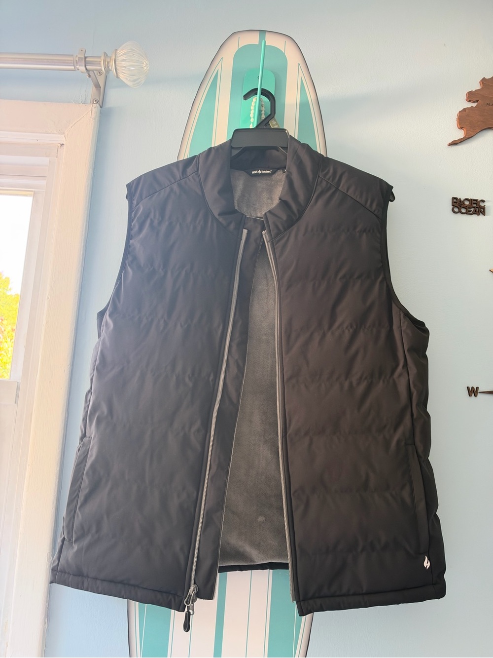 Men's Black Quilted Vest by (brand not visible) - Insulated Sleeveless Jacket